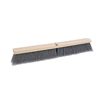 Floor Brush Head, 3" Gray Flagged Polypropylene, 24