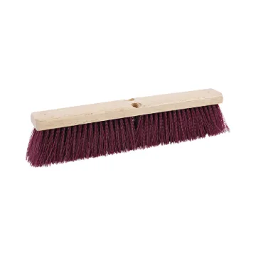 Floor Brush Head, 18" Wide, Maroon, Heavy Duty, Polypropylene Bristles