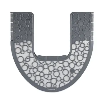 Commode Mat 2.0, Rubber, 22.88 x 22, Gray/White, 6/Carton