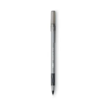 Round Stic Grip Xtra Comfort Stick Ballpoint Pen Value Pack, 1.2mm, Black Ink, Gray Barrel, 36/Pack