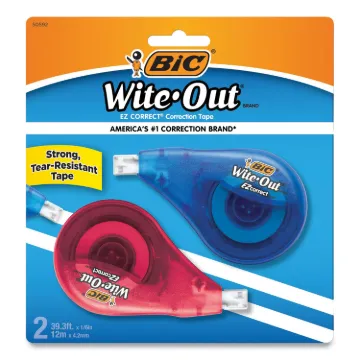 Wite-Out EZ Correct Correction Tape, Non-Refillable, 1/6" x 472", 2/Pack