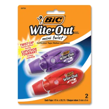Wite-Out Mini Twist Correction Tape, Non-Refillable, 1/5" x 314", 2/Pack