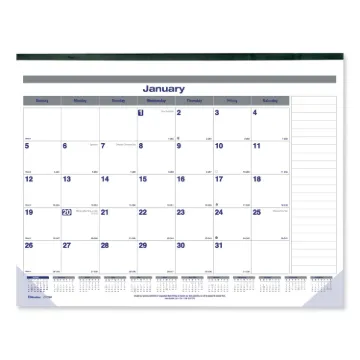 Net Zero Carbon Monthly Desk Pad Calendar, 22 x 17, Black Band and Corners, 2021