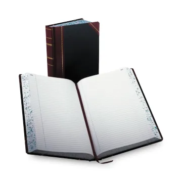 Record/Account Book, Record Rule, Black/Red, 500 Pages, 14 1/8 x 8 5/8