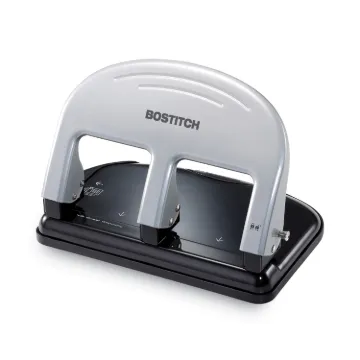 EZ Squeeze Three-Hole Punch, 40-Sheet Capacity, Black/Silver