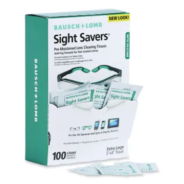 Sight Savers Pre-Moistened Anti-Fog Tissues with Silicone, 100/Box