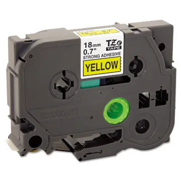 TZe Extra-Strength Adhesive Laminated Labeling Tape, 0.7" x 26.2 ft, Black on Yellow