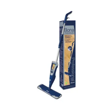 Hardwood Floor Mop, 15" Microfiber Head, 52" Handle, Blue