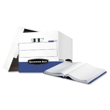 DATA-PAK Storage Boxes, Letter Files, 13.75" x 17.75" x 13", White/Blue, 12/Carton (MINIMUM ORDER QU
