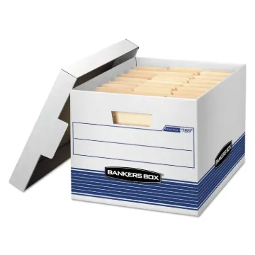 STOR/FILE Medium-Duty Letter/Legal Storage Boxes, Letter/Legal Files, 12.75" x 16.5" x 10.5", White/