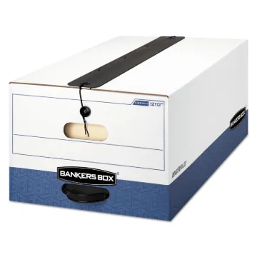 LIBERTY Plus Heavy-Duty Strength Storage Boxes, Legal Files, 15.25" x 24.13" x 10.75", White/Blue, 1