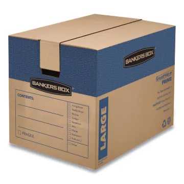 SmoothMove Prime Moving and Storage Boxes, Regular Slotted Container (RSC), 24" x 18" x 18", Brown K