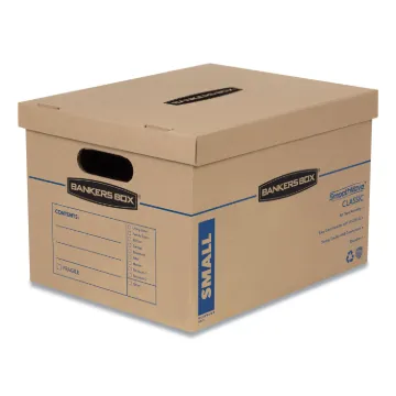 SmoothMove Classic Moving and Storage Boxes, Small, Half Slotted Container (HSC), 15 x 12 x 10, Brow