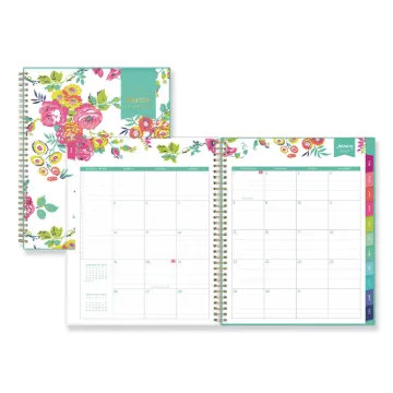 Day Designer CYO Weekly/Monthly Planner, 11 x 8.5, White/Floral, 2021