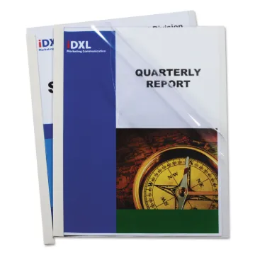 Report Covers with Binding Bars, Vinyl, Clear, 1/8" Capacity, 50/Box