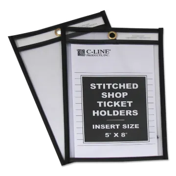 Shop Ticket Holders, Stitched, Both Sides Clear, 25 Sheets, 5 x 8, 25/Box