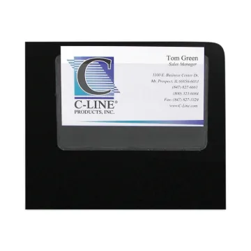 Self-Adhesive Business Card Holders, Top Load, 2 x 3 1/2, Clear, 10/Pack