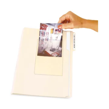Peel and Stick Photo Holders, 4 3/8 x 6 1/2, Clear, 10/Pack