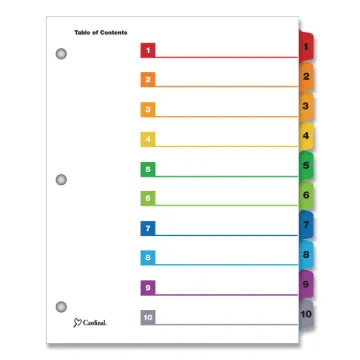 OneStep Printable Table of Contents and Dividers, 10-Tab, 1 to 10, 11 x 8.5, White, 1 Set