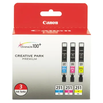 6449B009 (CLI-251XL) High-Yield Ink, 695 Page-Yield, Cyan/Magenta/Yellow