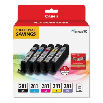 2091C006 (CLI-281) ChromaLife100 Ink, Black/Blue/Cyan/Magenta/Yellow