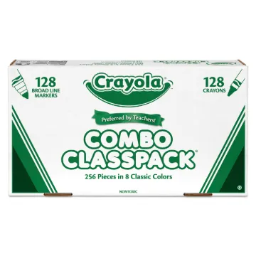 Crayons and Markers Combo Classpack, Eight Colors, 256/Set
