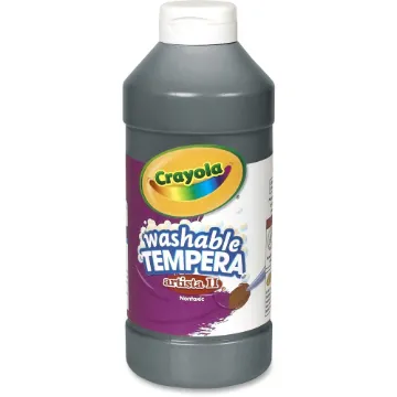 Artista II Washable Tempera Paint, Black, 16 oz Bottle