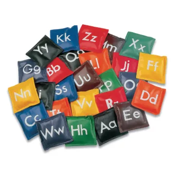 Alphabet Bean Bag Set, Vinyl, Assorted Colors, 26/Set