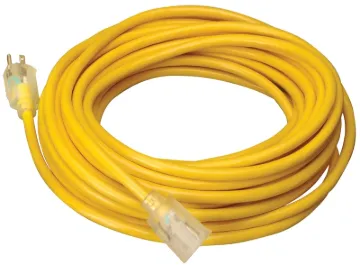 Vinyl Outdoor Extension Cord, 50 Ft, 15 Amp, Yellow