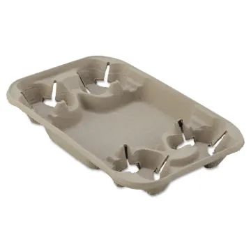 StrongHolder Molded Fiber Cup/Food Tray, 8-22oz, Four Cups, 250/Carton