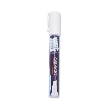 Wet Erase Markers, Chisel, White, 4/Pack (MINIMUM ORDER QUANTITY IS 24 PK OR 1 CT)
