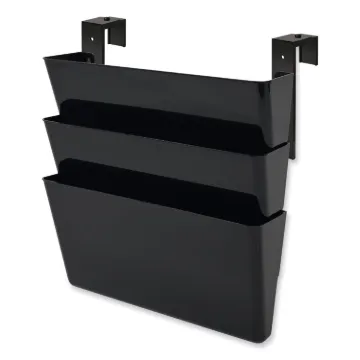 DocuPocket Stackable Three-Pocket Partition Wall File, Letter, 13 x 4 x 7, Black