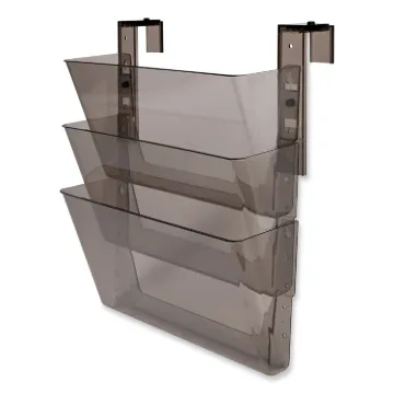DocuPocket Three-Pocket File Set for Partition Walls, Letter, 13 x 7 x 4, Smoke