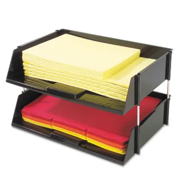 Industrial Tray Side-Load Stacking Tray Set, 2 Sections, Letter to Legal Size Files, 16.38" x 11.13"