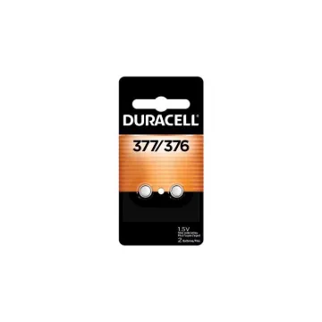 Button Cell Battery, 376/377, 1.5 V, 2/Pack