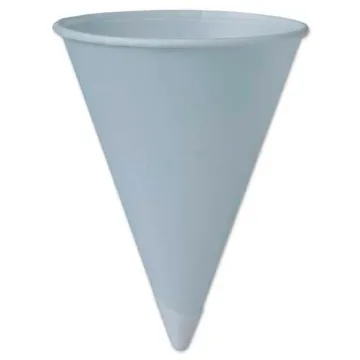Bare Treated Paper Cone Water Cups, 6 oz, White, 200/Sleeve, 25 Sleeves/Carton