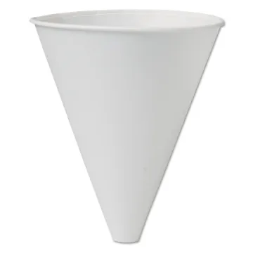 Bare Eco-Forward Treated Paper Funnel Cups, 10oz. White, 250/Bag, 4 Bags/Carton