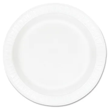 Concorde Foam Plate, 10 1/4" dia, White, 125/Pack, 4 Packs/Carton