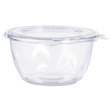 Tamper-Resistant, Tamper-Evident Bowls with Flat Lid, 16 oz, 5.5" Diameter x 2.7"h, Clear, 240/Carto
