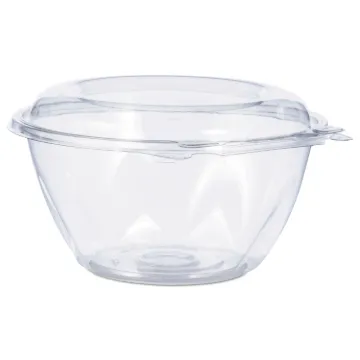 Tamper-Resistant, Tamper-Evident Bowls with Dome Lid, 32 oz, 7" Diameter x 3.4"h, Clear, 150/Carton