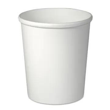 Flexstyle Double Poly Paper Containers, 32 oz, White, 25/Pack, 20 Packs/Carton