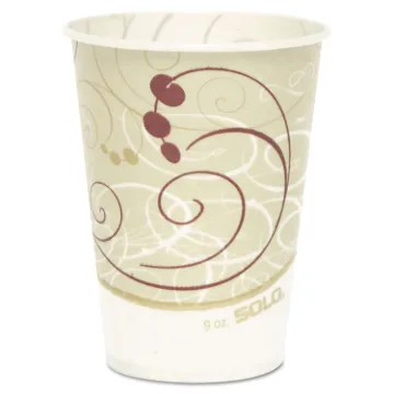 Waxed Paper Cold Cups, 9 oz., Symphony Design, 100/Bag