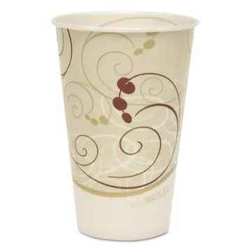 Symphony Treated-Paper Cold Cups, 12oz, White/Beige/Red, 100/Bag, 20 Bags/Carton
