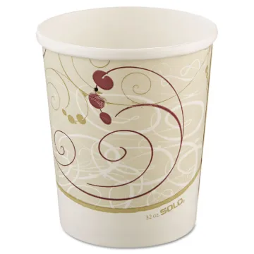 Flexstyle Double Poly Paper Containers, 32 oz, Symphony Design, 500/Carton