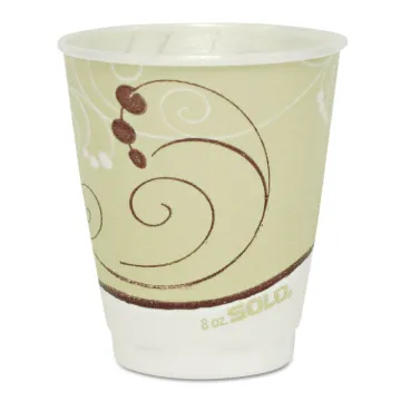 Symphony Design Trophy Foam Hot/Cold Drink Cups, 8 oz, Beige, 1000/Carton