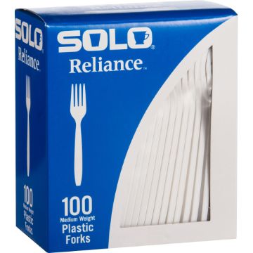 Boxed Reliance Medium Heavy Weight Cutlery, Fork, White, 1000/Carton