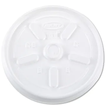 Vented Plastic Hot Cup Lids, 10JL, 10 oz., White, 1000/Carton