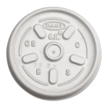 Plastic Lids for Foam Containers, Vented, Fits 3.5-6 oz, White, 1,000/Carton