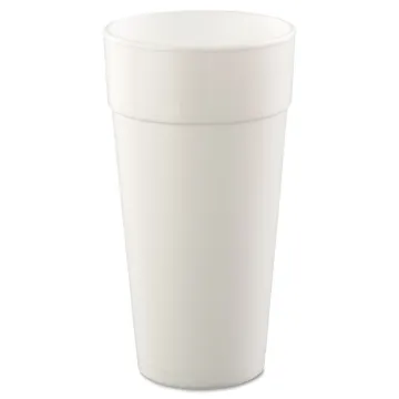 Foam Drink Cups, Hot/Cold, 24oz, White, 25/Bag, 20 Bags/Carton