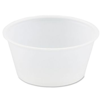 Polystyrene Portion Cups, 3.25 oz, Translucent, 250/Bag, 10 Bags/Carton